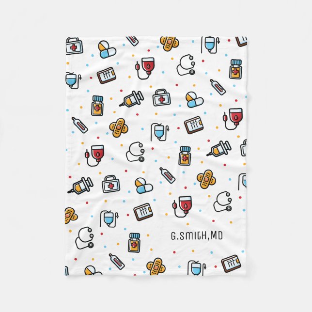 Manta Polar Inicial. Patrón médico. Para Médicas y enfermeras (Anverso)