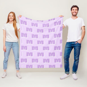 Manta Polar Inicial Personalizada de Morado de Moda