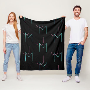 Manta Polar Iniciales modernas de baldosas editables con estil