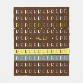 Manta Polar Iniciales tipográficas a rayas negras