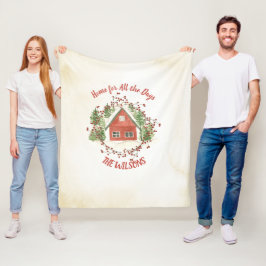 Manta Polar Inicio para todos los días | Casa de Navidades roj