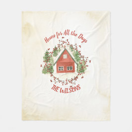 Manta Polar Inicio para todos los días | Casa de Navidades roj