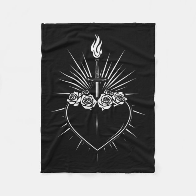Manta Polar Inmaculado Corazón De María Hombres Mujeres Virgen (Anverso)