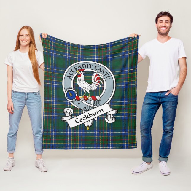 Manta Polar Insignia de clan antiguo de Cockburn Tartán Plaid (In situ)