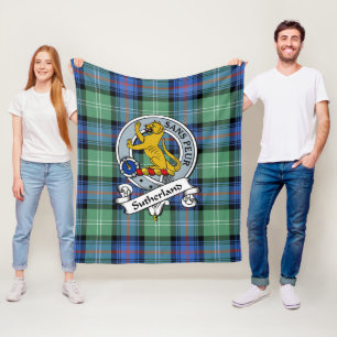 Manta Polar Insignia de Clan Antiguo Sutherland Tartán Plaid