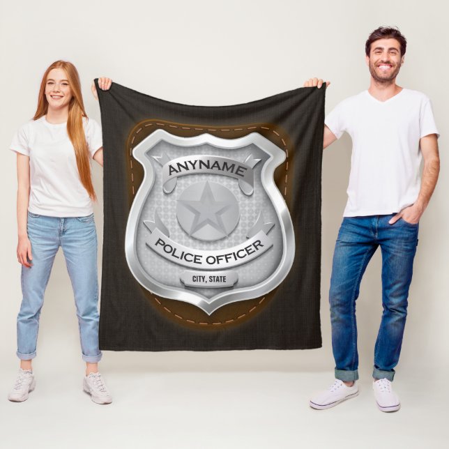 Manta Polar Insignia de NOMBRE de policía de sheriff (In situ)