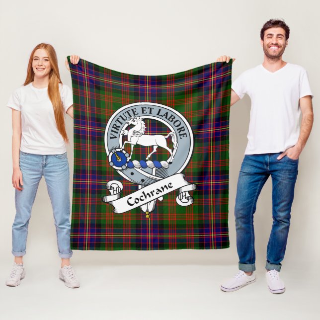 Manta Polar Insignia moderna de clan Cochrane Tartan Plaid (In situ)