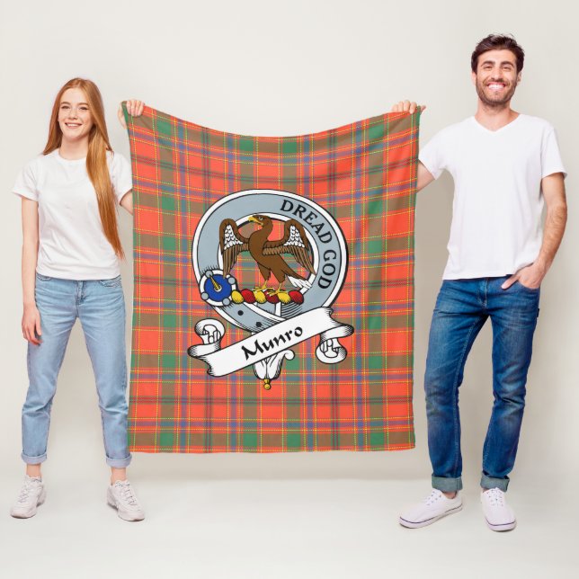 Manta Polar Insignia Munro Antiguo Clan Tartan Plaid (In situ)