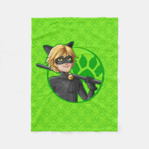 Manta Polar Insignia verde Cat Noir