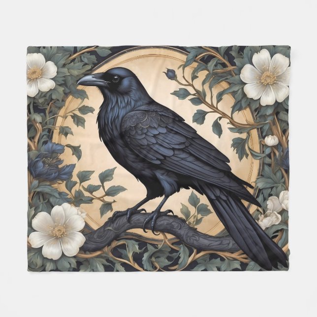 Manta Polar Inspiración de Black Raven William Morris (Frente (Horizontal))