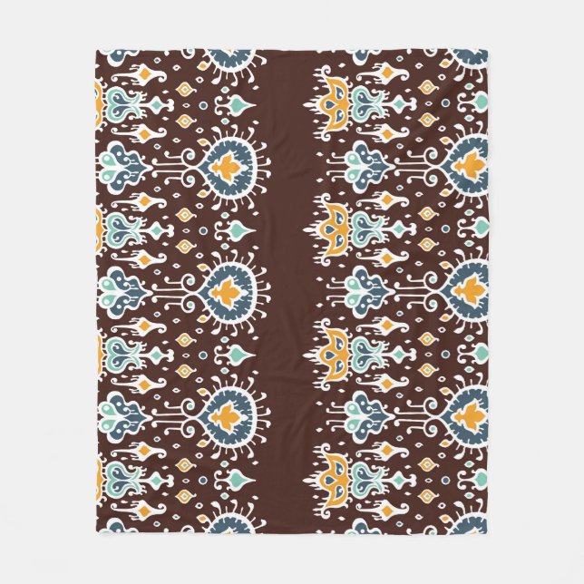 Manta Polar Inspiración Ikat: Elegancia Oriental (Anverso)