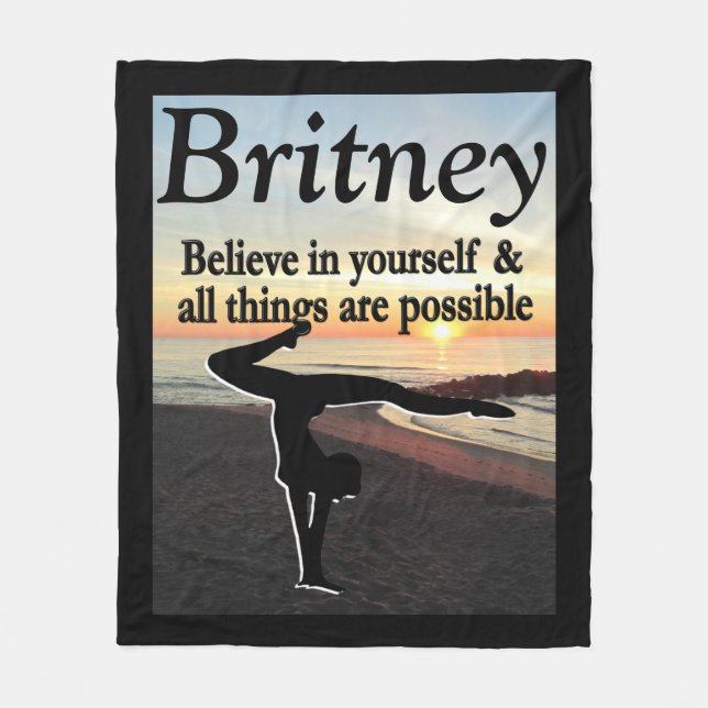 MANTA POLAR INSPIRACIÓN PERSONALIZADA GIMNAST CHICA BLANKET (Anverso)