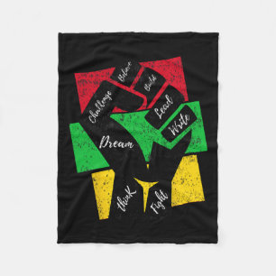 Manta Polar Inspirador Black Leaders Power Hand Fist Black His