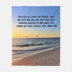 MANTA POLAR INSPIRING JOHN 3:16 FLEECE BLANKET