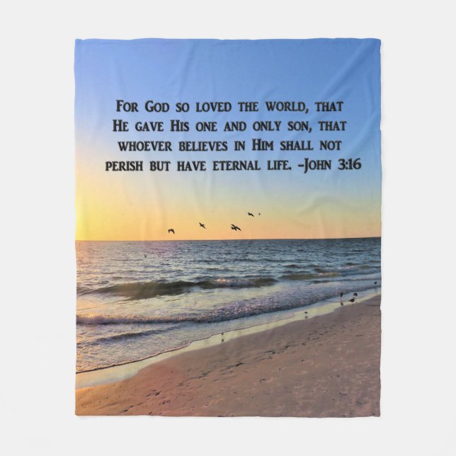 MANTA POLAR INSPIRING JOHN 3:16 FLEECE BLANKET (Anverso)