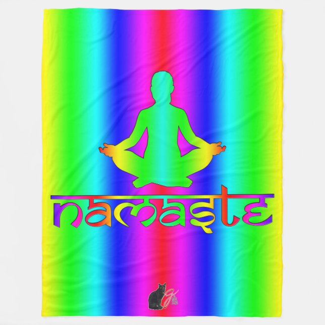 Manta Polar Intenciones Arcoíris Namaste (Anverso)