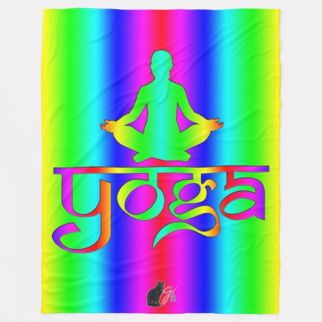 Manta Polar Intenciones de Yoga Arcoíris (Anverso)