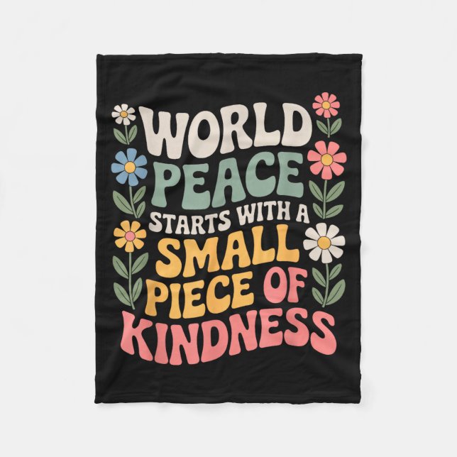 Manta Polar International Peace Day Insring World Kindness Day (Anverso)