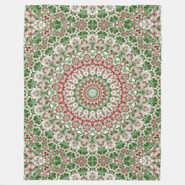 Manta Polar Intrincado Boho ecléctico Hippie Xmas Mandala (Anverso)