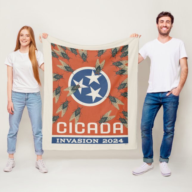 Manta Polar Invasión de Bandera Tennessee Cicada (In situ)
