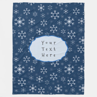 Manta Polar Invierno de copo de nieve azul personalizado