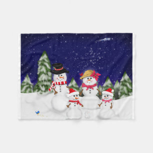 Manta Polar Invierno de la familia del muñeco de nieve