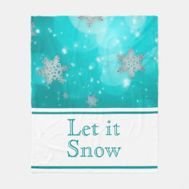 Manta Polar Invierno moderno y dulce copos de nieve Blue White