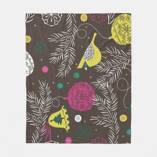 Manta Polar Invierno navidades: Patrón estacional. (Anverso)