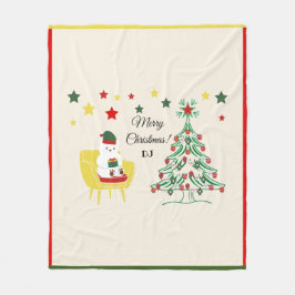 Manta Polar Invierno Nórdico Red White Cute Oso Feliz Navidad