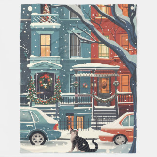 Manta Polar Invierno Nueva York retro 
