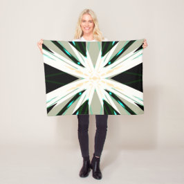 Manta Polar Invierno verde beige blanco Navidad Estrella de ni