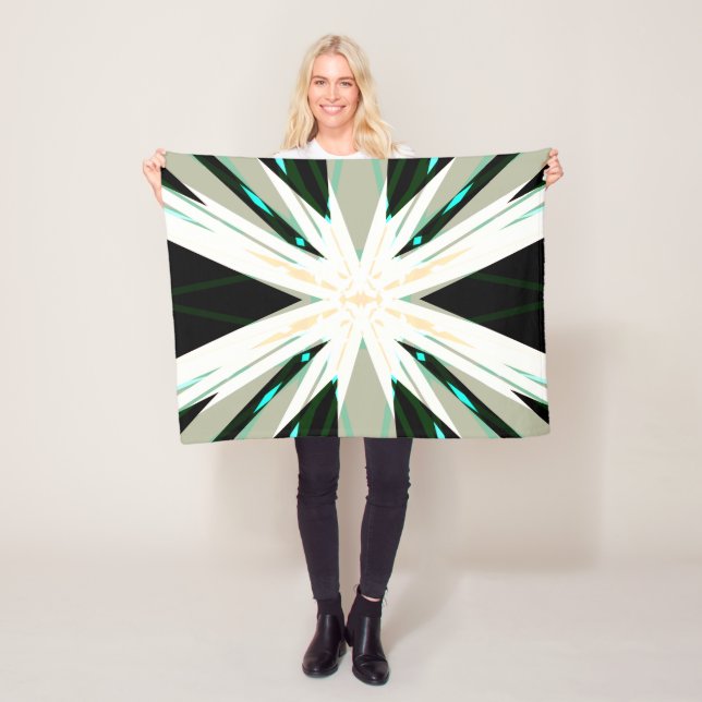 Manta Polar Invierno verde beige blanco Navidad Estrella de ni (In situ)