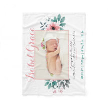 Invitación floral del nacimiento con verso de la