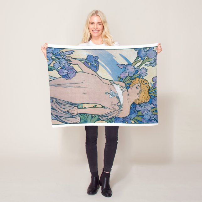 Manta Polar Iris (Cuatro Flores), Alphonse Mucha (In situ)