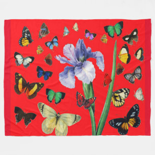Manta Polar IRIS ENTRE COLORIDAS MARIPOSAS FRONTERAS Rojas