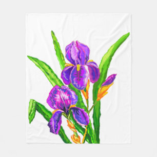 Manta Polar Iris Flower Fleece Blanket Iris Colores Personaliz
