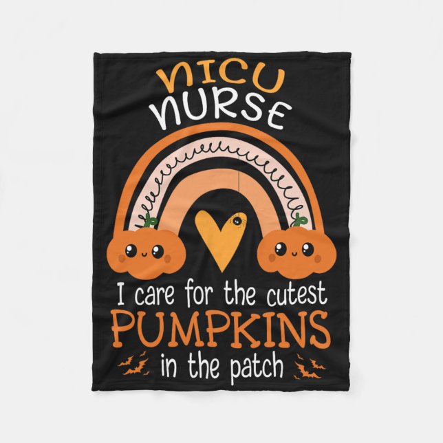 Manta Polar Iris Nicu Enfermera Calabazas Cutest En El Parche  (Anverso)