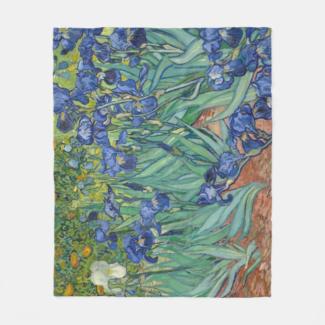 Manta Polar Irises de Van Gogh (Anverso)
