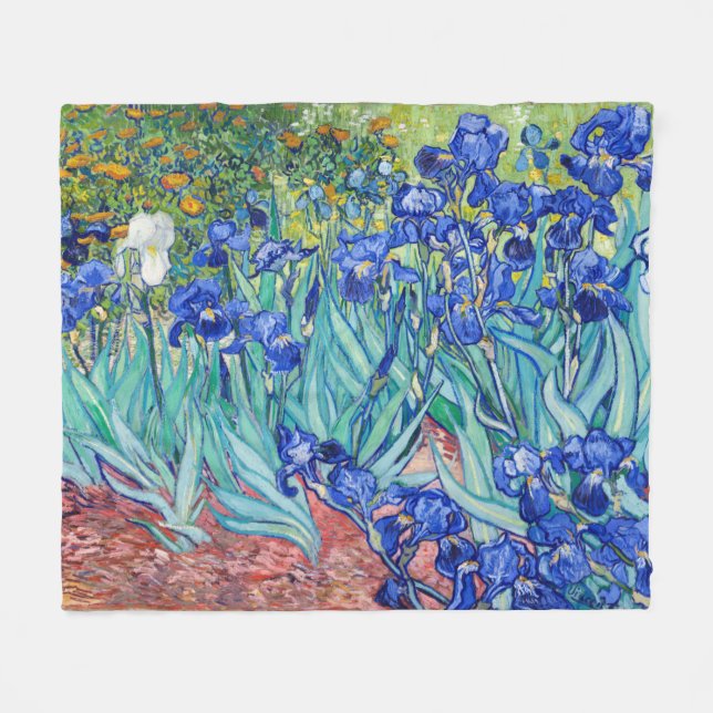 Manta Polar Irises Vincent van Gogh (Frente (Horizontal))