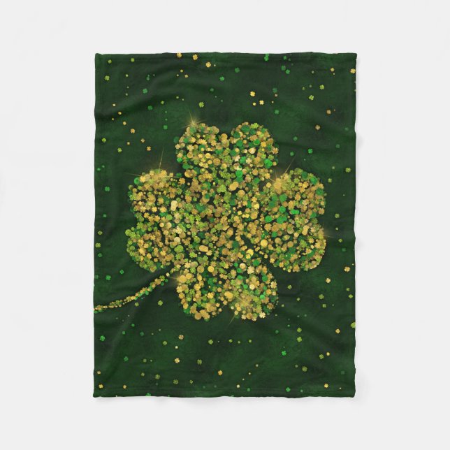 Manta Polar Irish Shamrock Four-leaf Lucky Clover (Anverso)