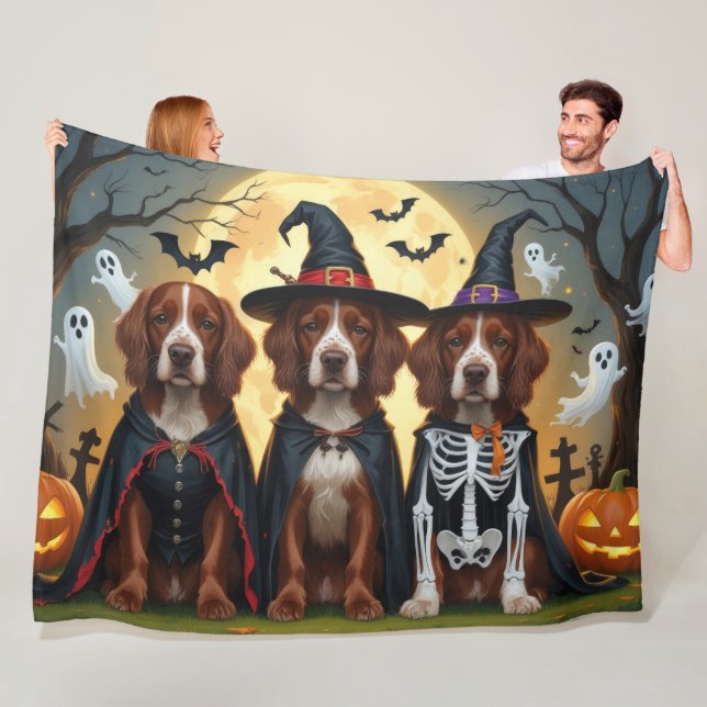 Manta Polar Irlandés Red Setter Dogs Pumpkin Halloween Funny (In situ)