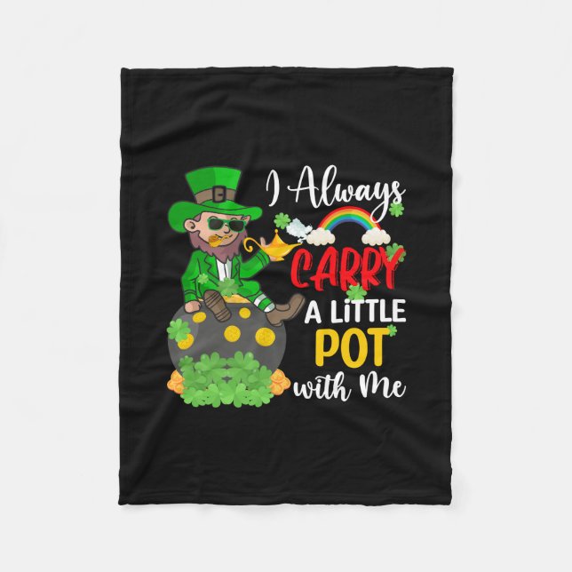 Manta Polar Irlandés Siempre Llevo Una Pequeña Olla Conmigo (Anverso)