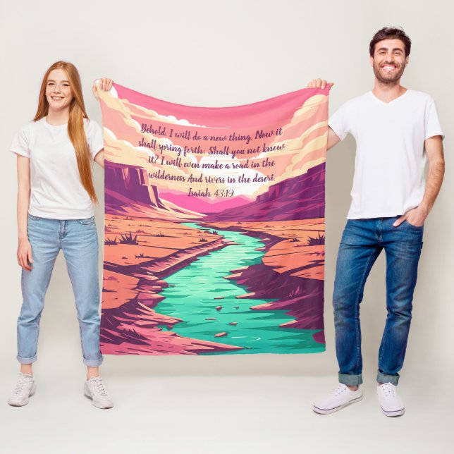 Manta Polar Isaiah 43:19 Fleece Blanket River Desert (In situ)