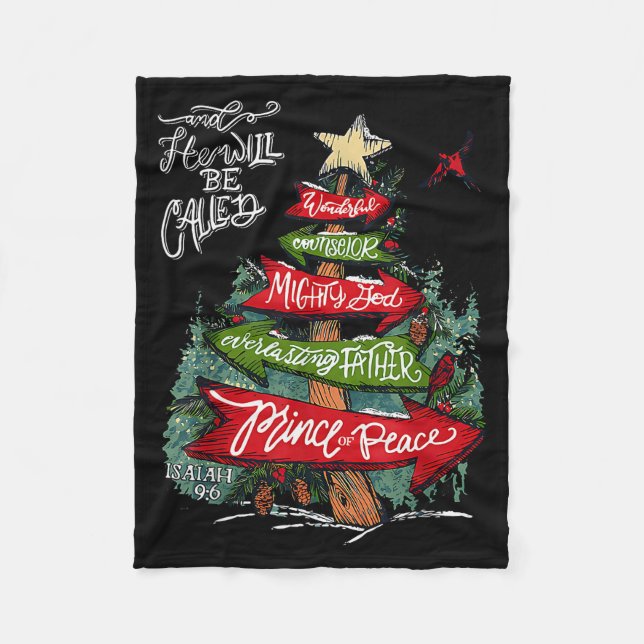 Manta Polar Isaiah 9_6 And He Will Be Called Jesus Christmas C (Anverso)