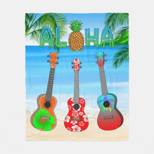 Manta Polar Isla Aloha Ukuleles (Anverso)