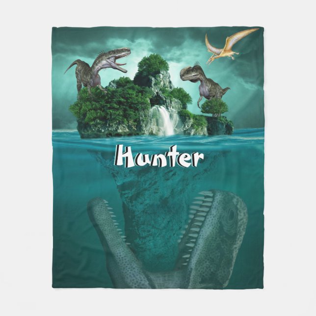 Manta Polar Isla de los Dinosaurios personalizada (Anverso)