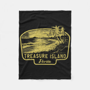 Manta Polar Isla del Tesoro Florida Playa Surf Vintage Azul