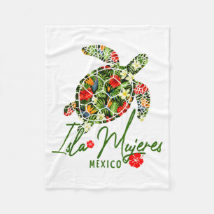 Manta Polar Isla Mujeres México Tortuga Marina Hibisco Tropica