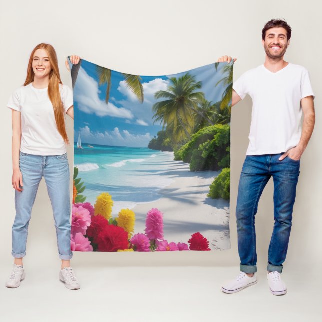 Manta Polar "Island Dreams Tropical Beach Blanket (In situ)