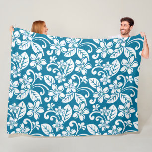Manta Polar ISLAND PLUMERIA (AZUL CARIBEÑO) Fleece Blanket